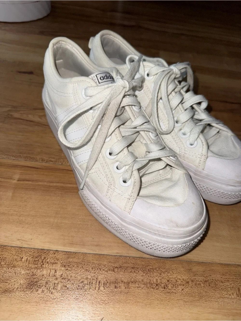 White adidas sneakers